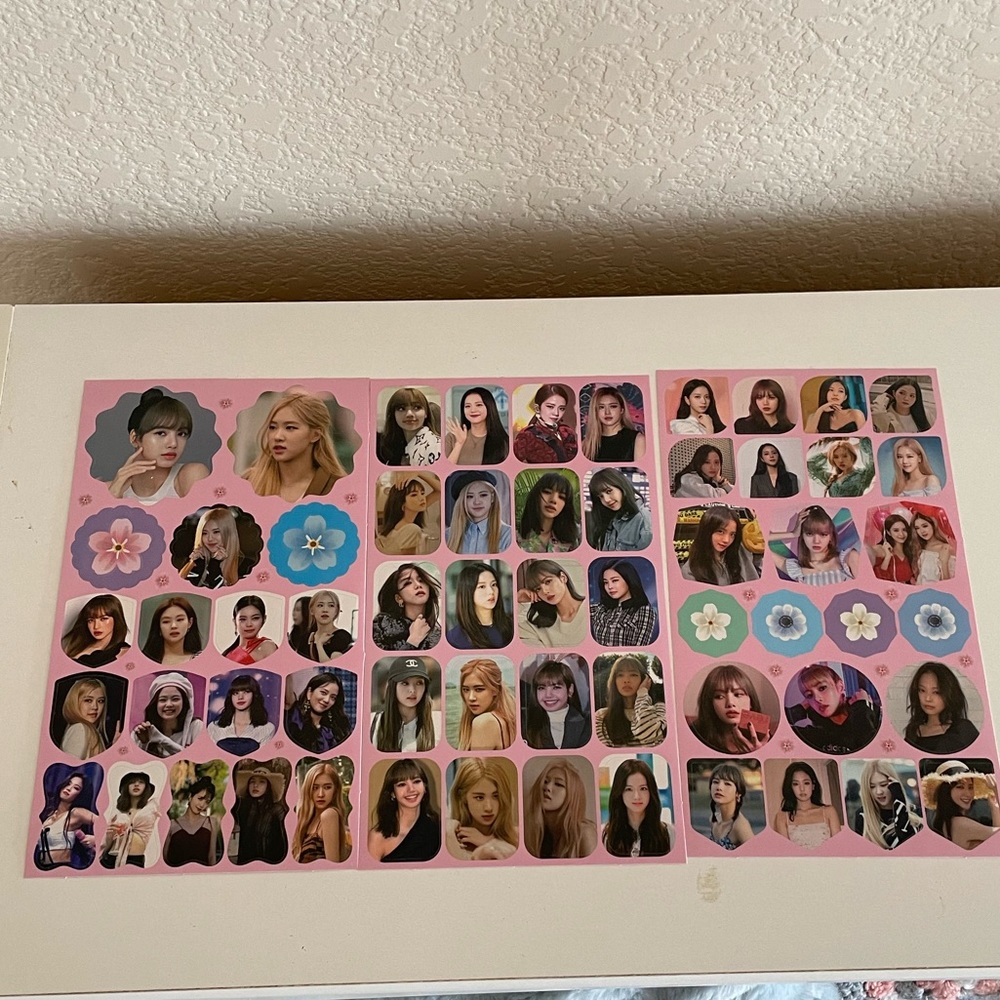 3 sheets of Blackpink stickers